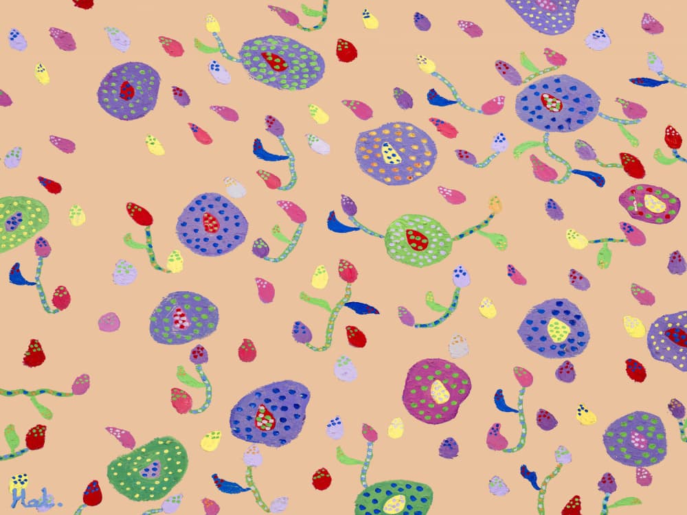 Vibrant Abstract Flowers by Helen Joynson — canvas wall art