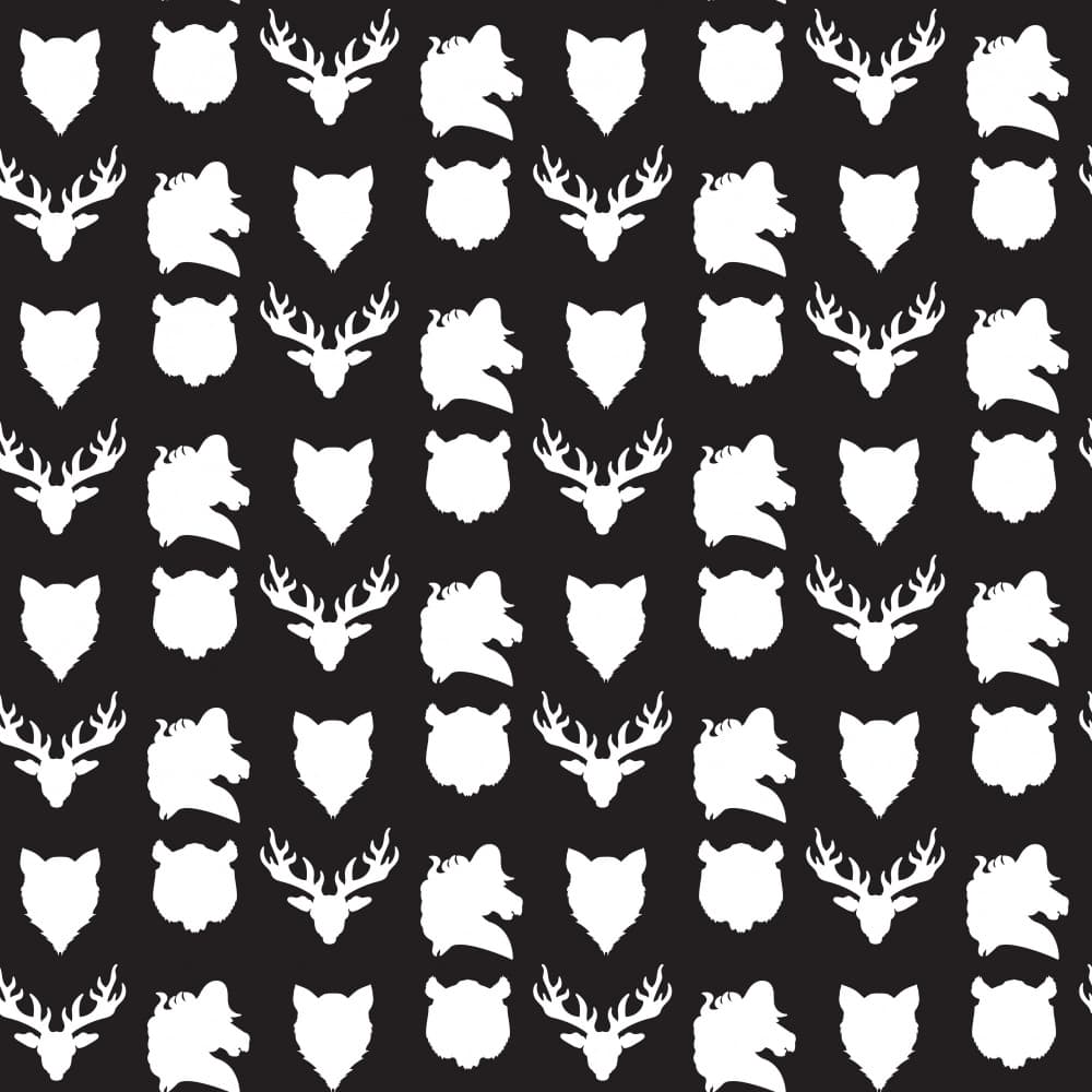 Wild Animal Silhouettes by Marika Barsrsind — canvas wall art