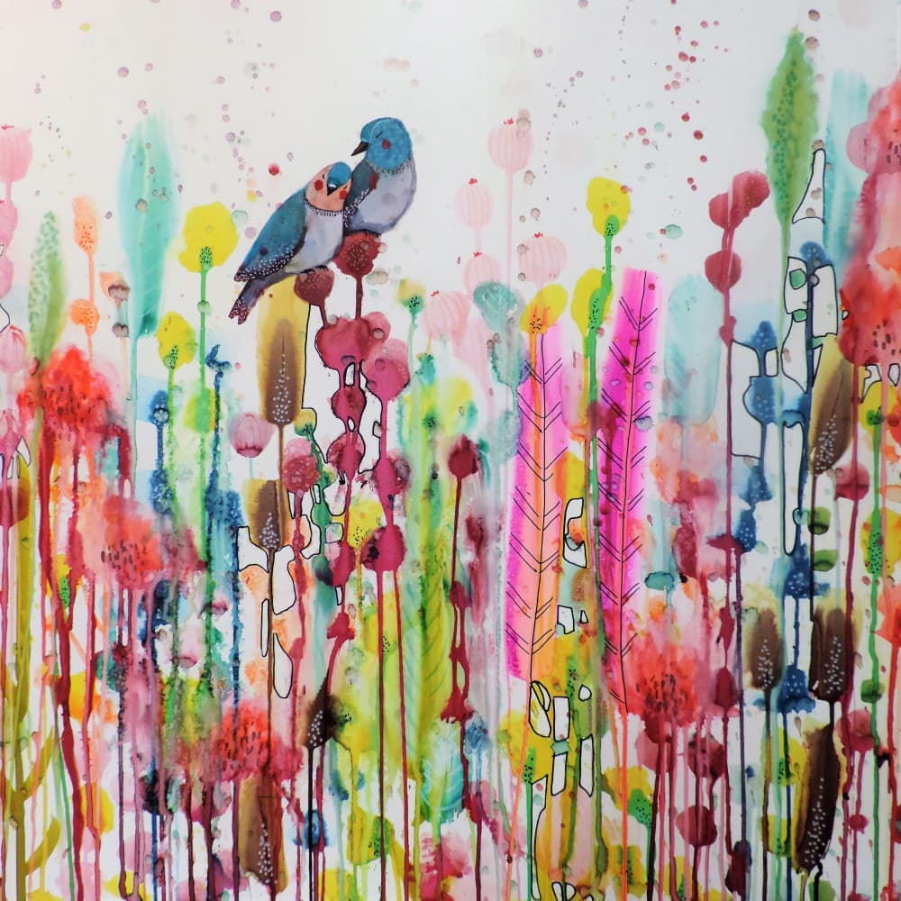 Whimsical Garden Birds by Sylvie Demers — canvas wall art