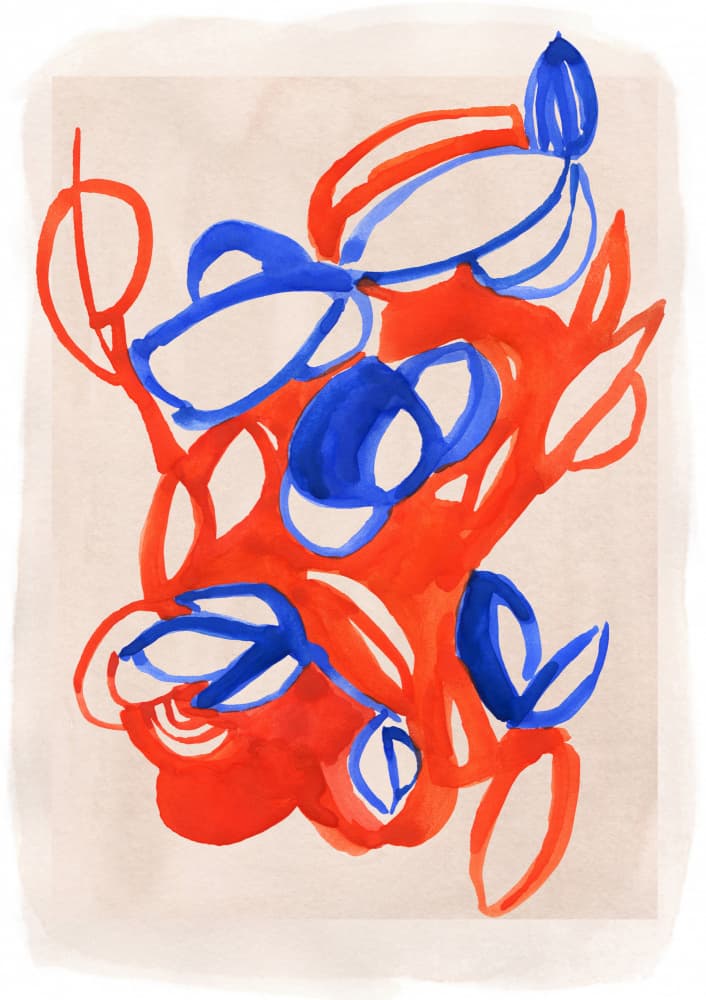 Vibrant Abstract Flora by Jenja Braun — canvas wall art
