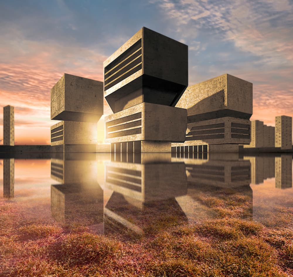 Futuristic City Sunset by Noam Mymon — canvas wall art
