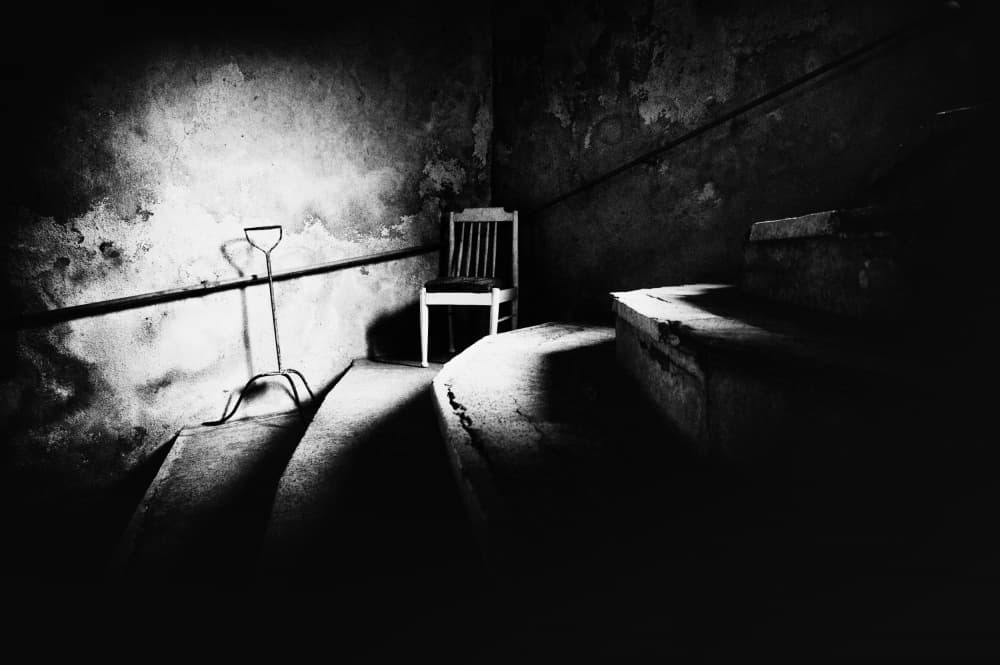 Solitary Chair Stairwell by Jalili — canvas wall art