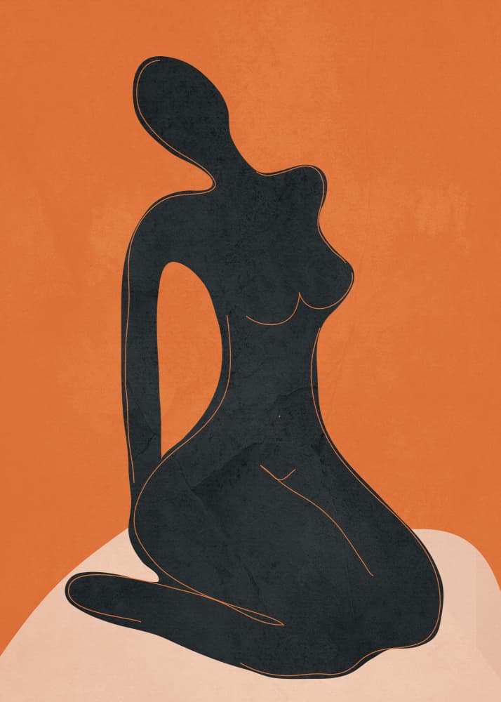 Elegant Sitting Figure by City Art — canvas wall art
