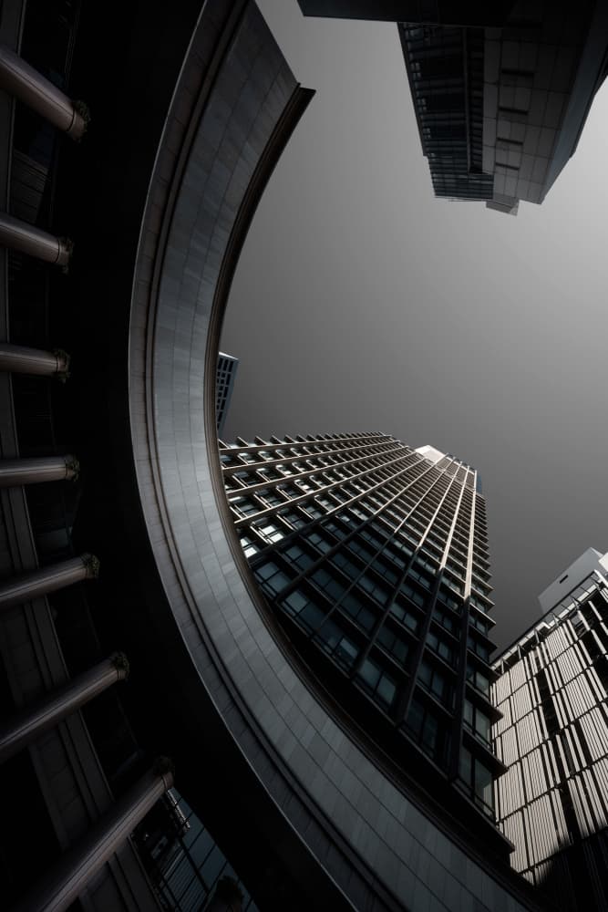 Dramatic Skyscraper Curve by Amatou T — canvas wall art