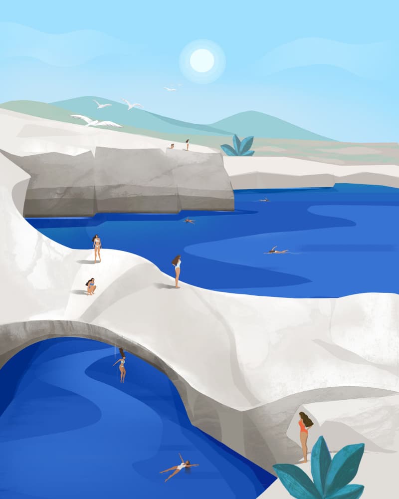 Cliff Jumping, Greece by Petra Lizde — canvas wall art