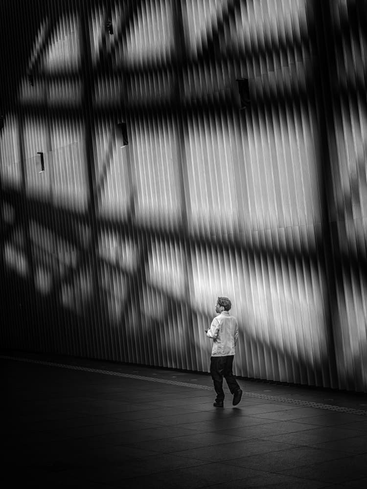 Man in Geometric Shadows by Eiji Yamamoto — canvas wall art