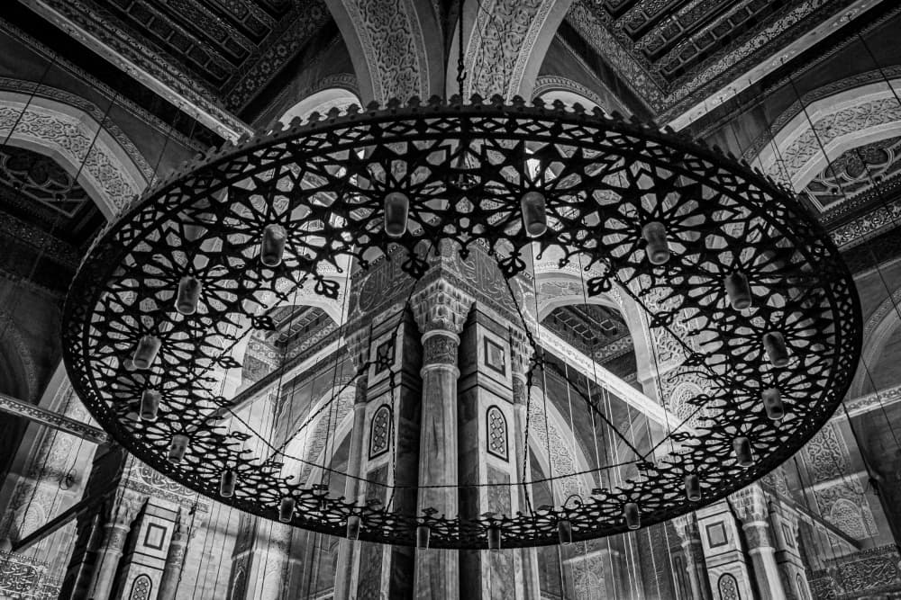 Ornate Mosque Chandelier by Ahmed Kassem — canvas wall art