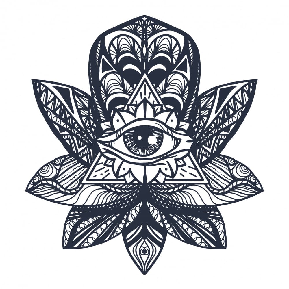 Mystical Lotus Eye by Marika Barsrsind — canvas wall art
