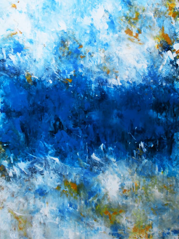 Deep Blue Ocean Flow by Ron Halfant — canvas wall art