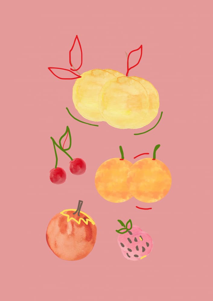Sweet Watercolor Fruits by ART of living — canvas wall art