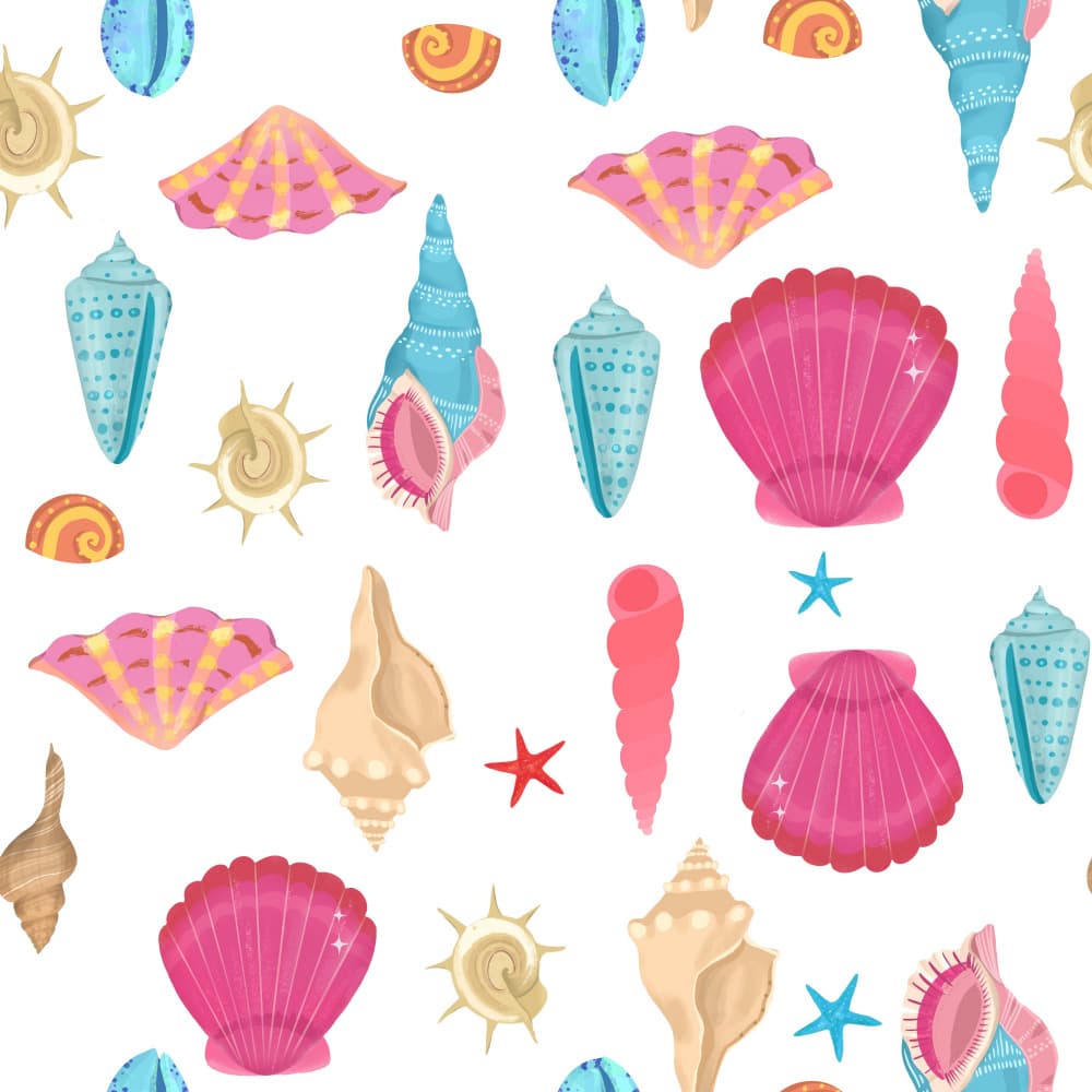 Seashell Pattern by Petra Lizde — canvas wall art