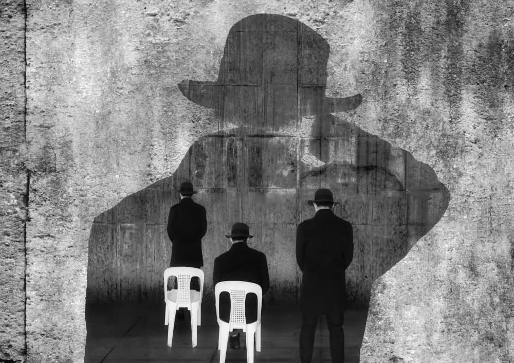 Contemplative Wall Shadow by Biao Huang — canvas wall art