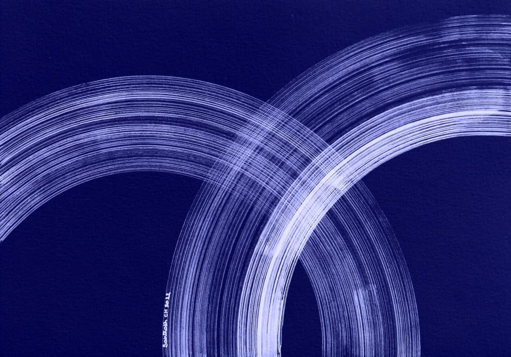 Connecting Indigo Arches by Santhosh ch — canvas wall art