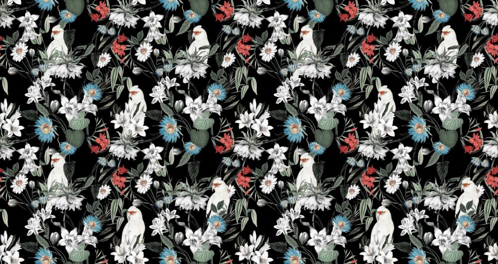 Exotic Birds Botanical by Marja van den Hurk — canvas wall art