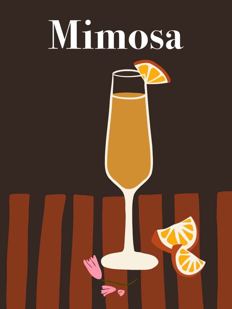 Elegant Mimosa Cocktail by Miho Art Studio — canvas wall art