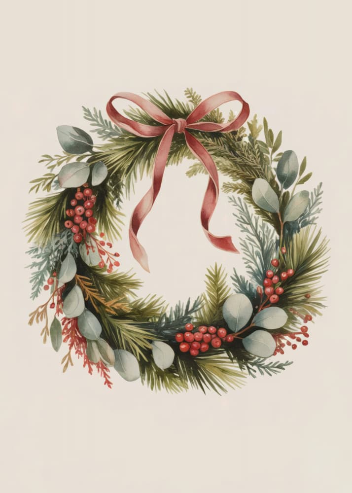 Festive Christmas Wreath by Andreas Magnusson — canvas wall art