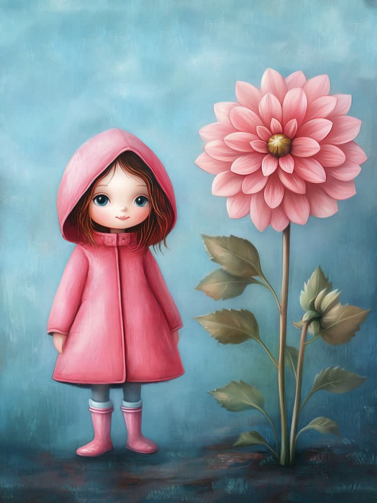 Sweet Girl Pink Dahlia by Annika Persson — canvas wall art