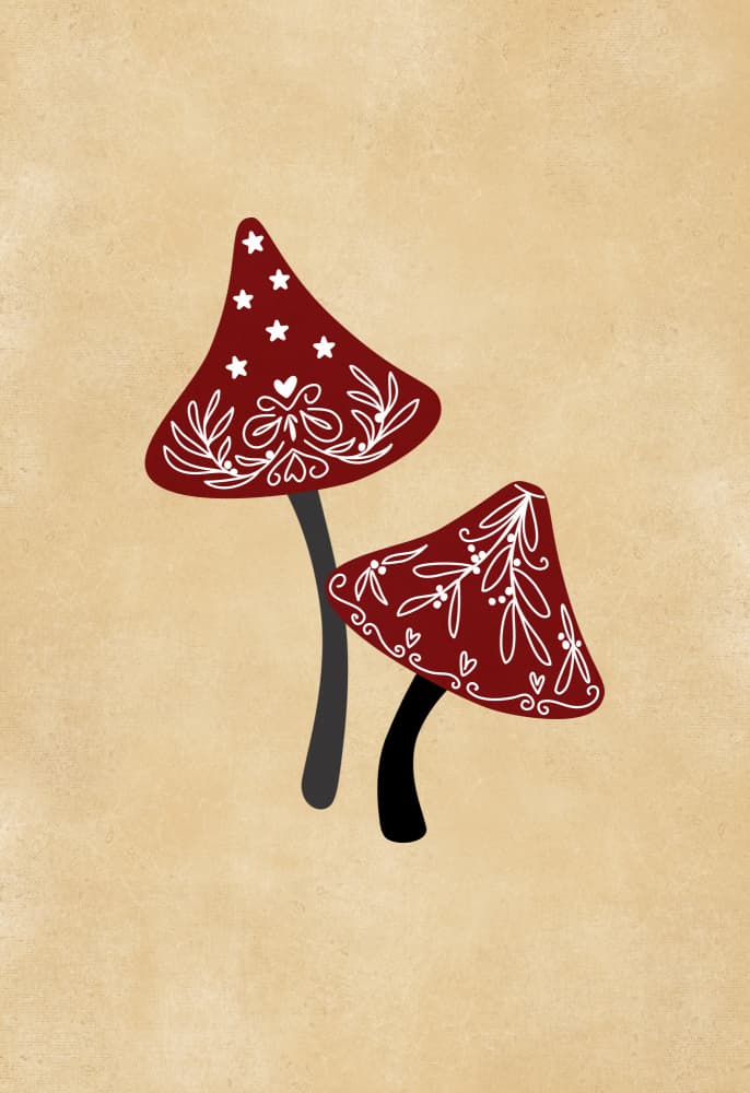 Whimsical Folk Mushrooms by Rosana Laiz Blursbyai — canvas wall art