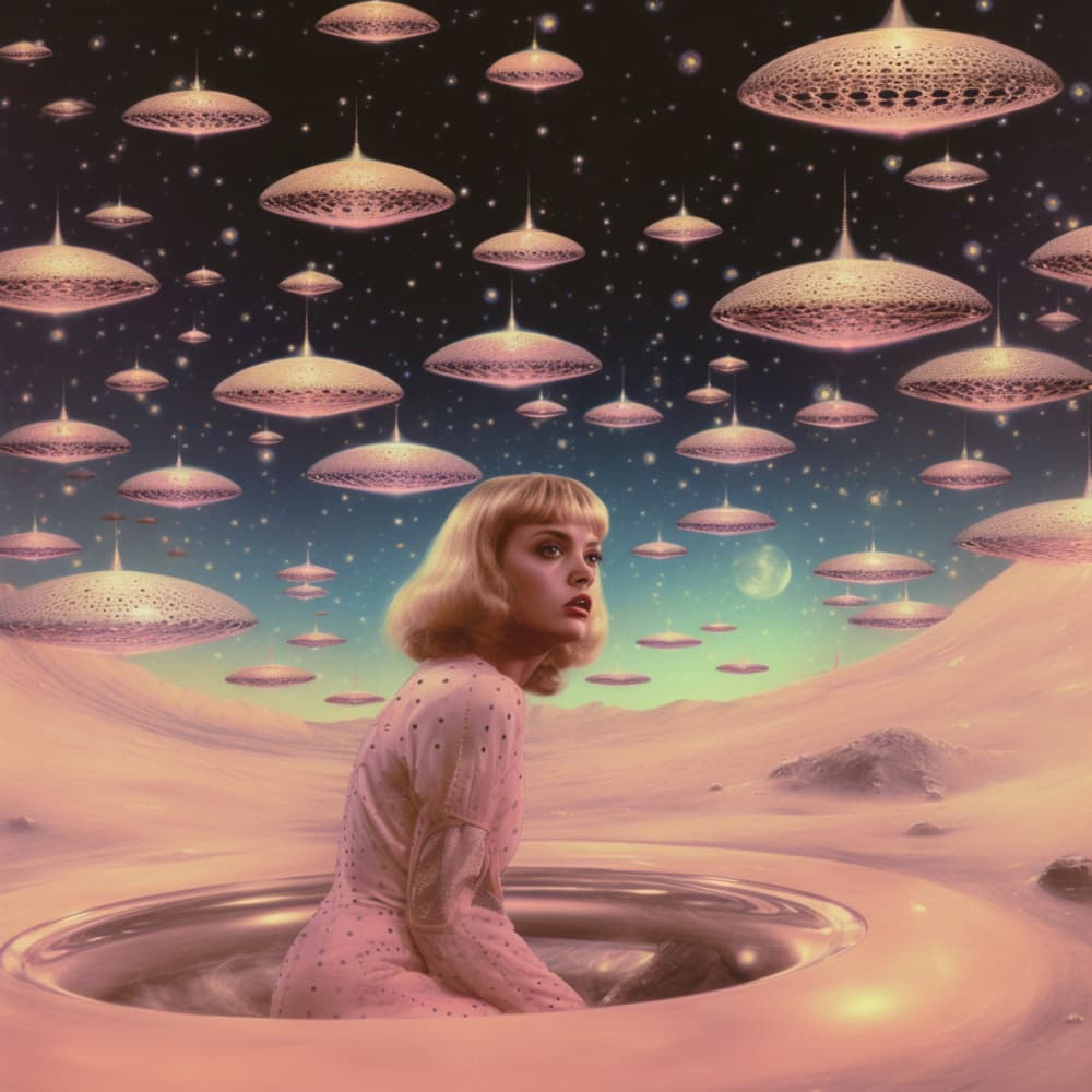 Vintage Sci-Fi Encounter by Samantha Hearn — canvas wall art