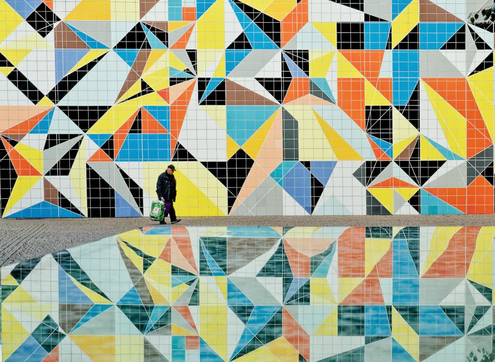 Urban Geometric Reflection by Andreas Timar — canvas wall art
