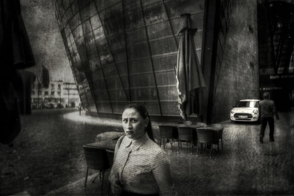 Urban Noir Woman by Holger Droste — canvas wall art