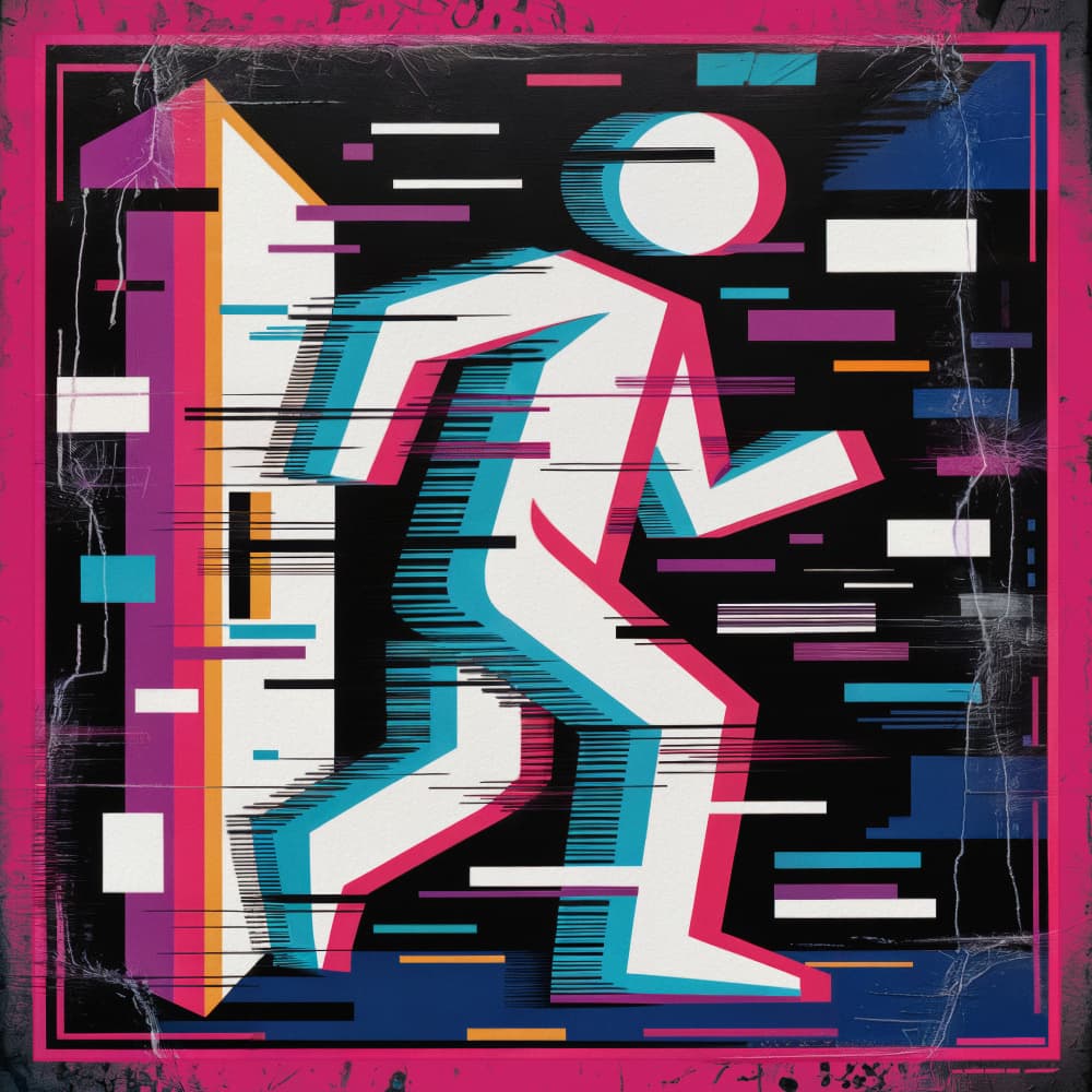 Dynamic Glitch Runner by Andreas Magnusson — canvas wall art