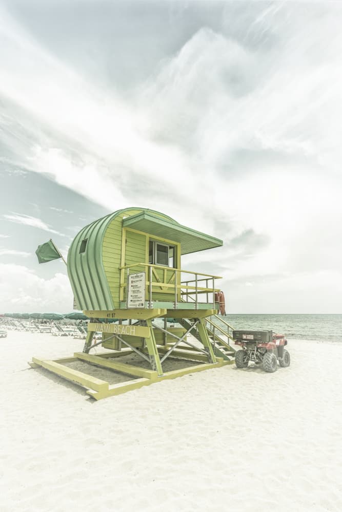 Miami Lifeguard Stand by Melanie Viola — canvas wall art
