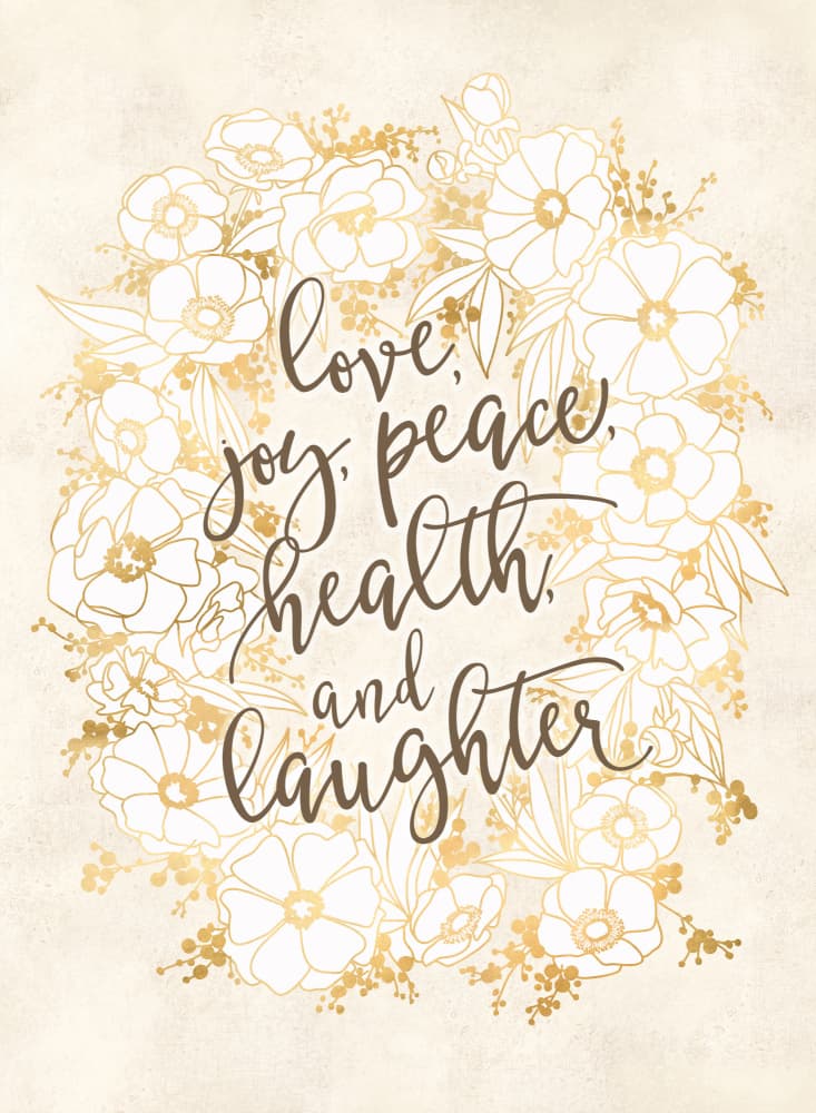 Golden Floral Wishes by Rosana Laiz Blursbyai — canvas wall art