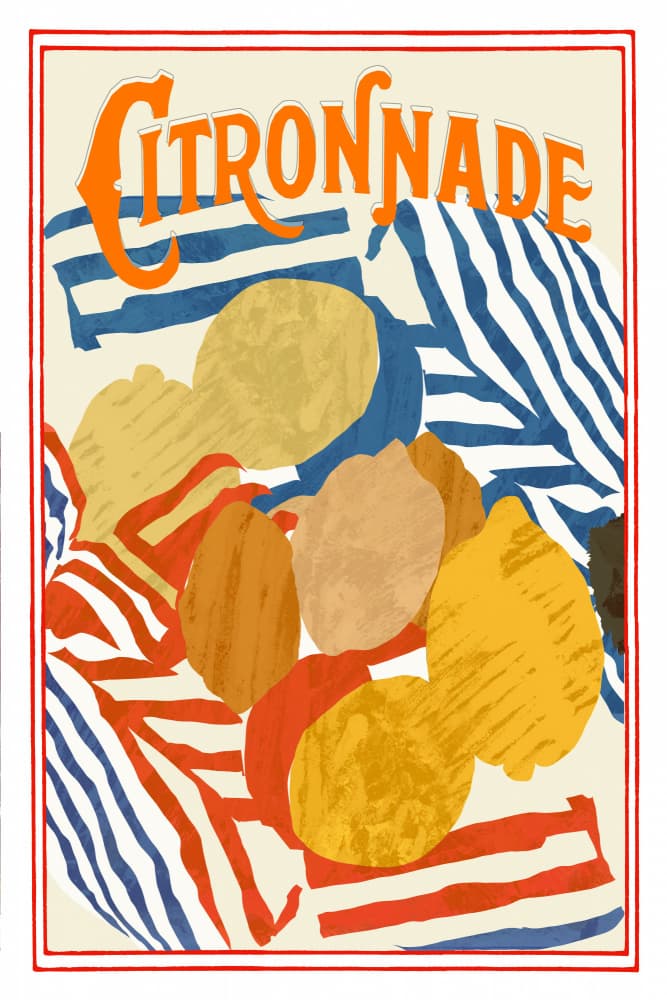 Citronnade Summer Stripes by cartissi — canvas wall art