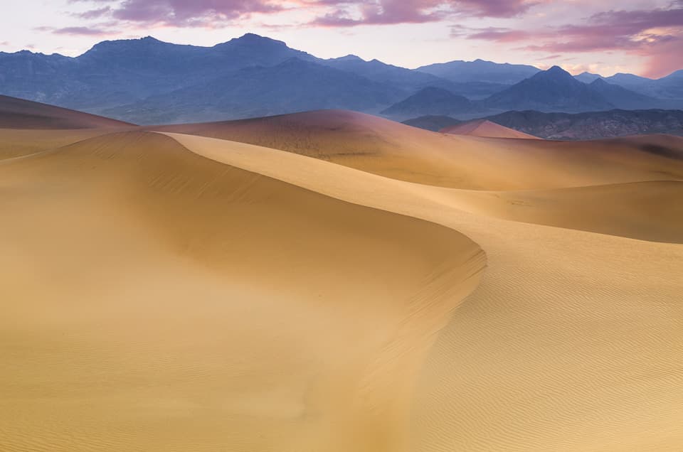 Golden Dunes and Mountains by Andreas Christensen — canvas wall art