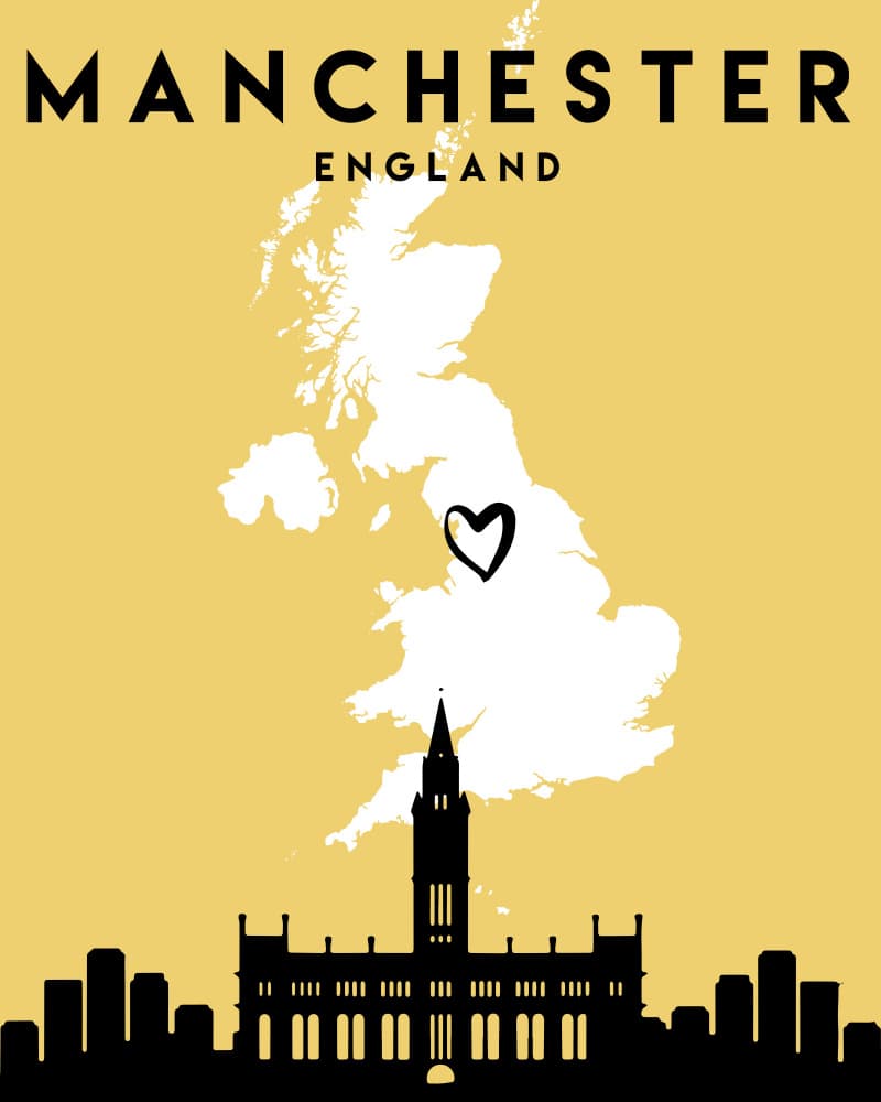 Heart of Manchester England by Emiliano Deificus — canvas wall art