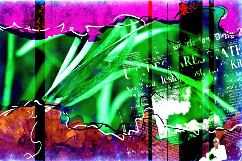 Vibrant Green Urban Collage by Rafal Kulik — canvas wall art