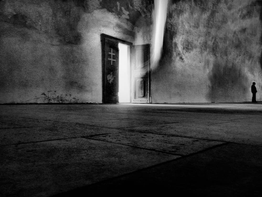 Man At Bright Doorway by Wojciech Pokora — canvas wall art