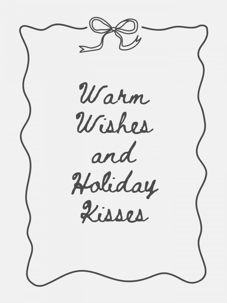 Warm Wishes Holiday Kisses by Jolly and Dash — canvas wall art