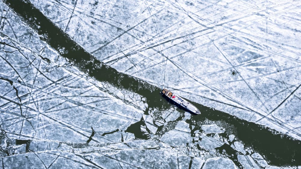 Icy River Passage by Eser Karadag — canvas wall art