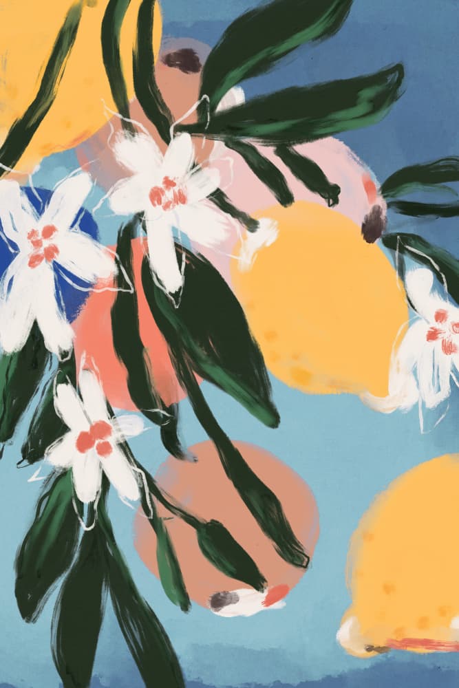 Lemon Blossom Breeze by Treechild — canvas wall art