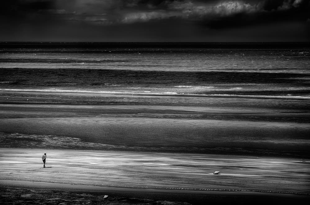 Dark Beach Solitude by Giovanni Cavalli — canvas wall art