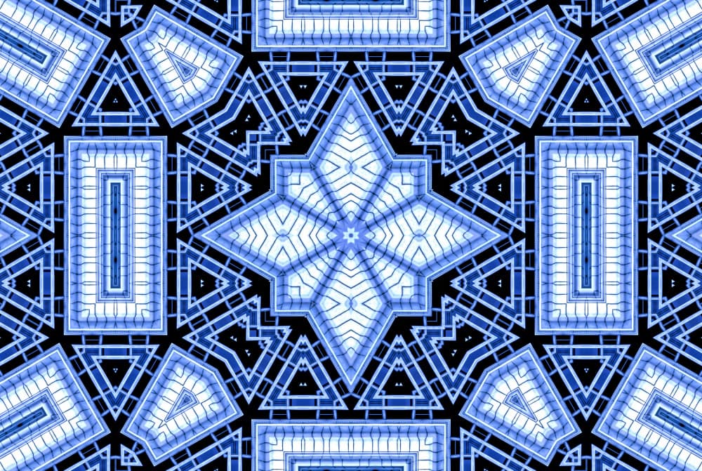 Blue Geometric Star Pattern by Miro Susta — canvas wall art