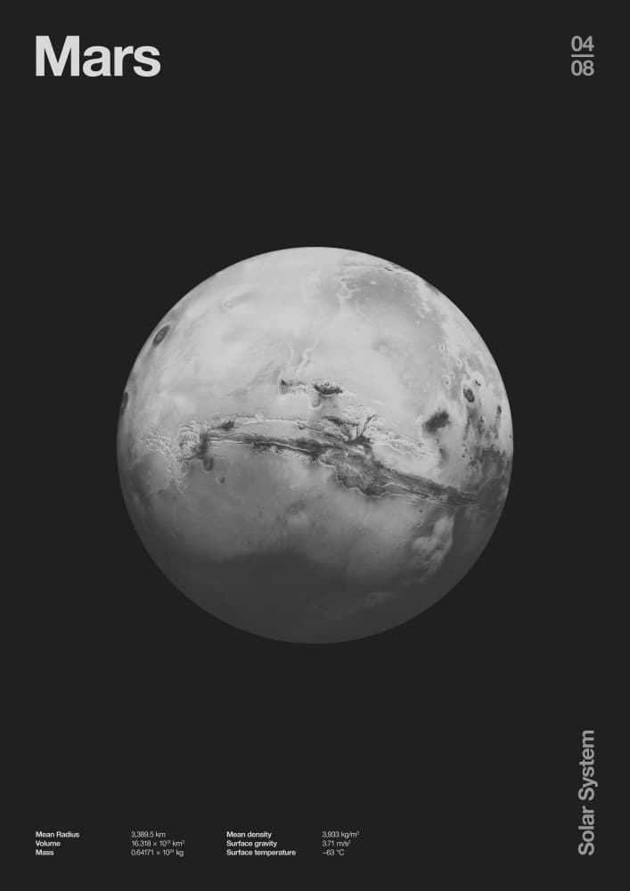 Planet Mars by Florent Bodart — canvas wall art