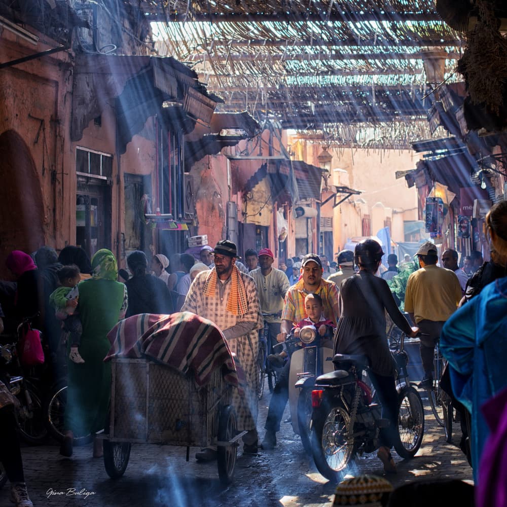Marrakech Souk Sunlight by Gina Buliga — canvas wall art