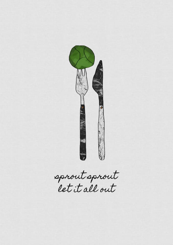 Funny Brussels Sprout Quote by Orara Studio — canvas wall art