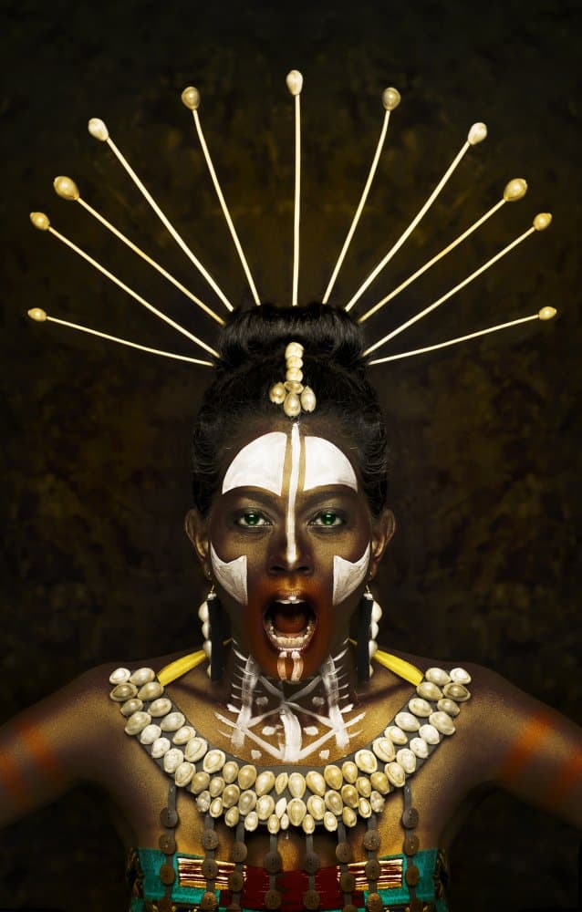 Golden Tribal Queen by Debarghya Mukherjee — canvas wall art