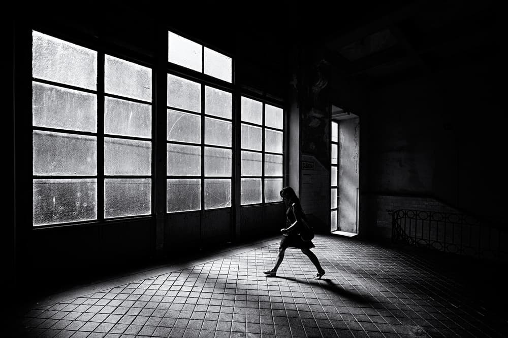 Woman in Dramatic Light by Carlos Costa — canvas wall art