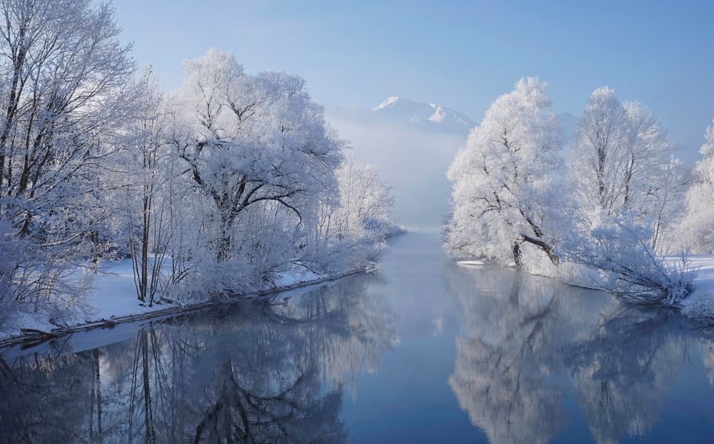 Winter River Serenity by Norbert Maier — canvas wall art