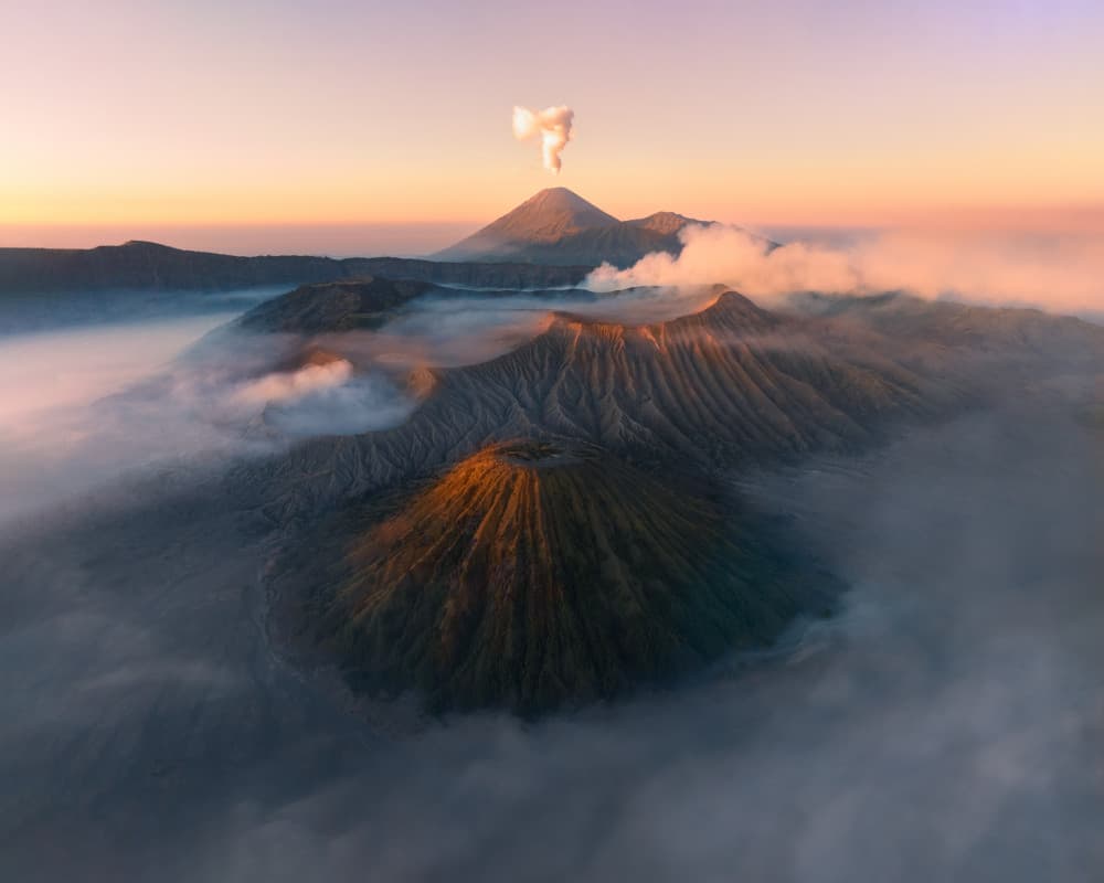 Erupting Bromo Morning by Leah Xu — canvas wall art