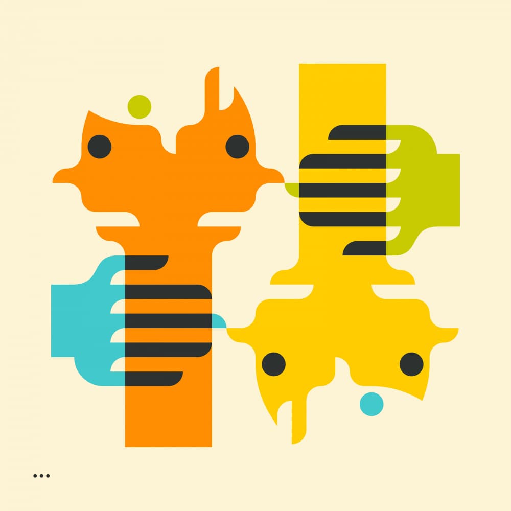 Playful Abstract Connection by Jazzberry Blue — canvas wall art