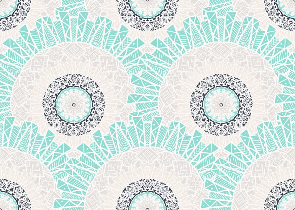 Turquoise Tribal Mandalas by Marika Barsrsind — canvas wall art