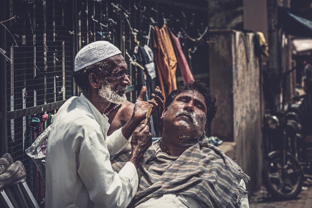 Traditional Street Shave by Marco Tagliarino — canvas wall art