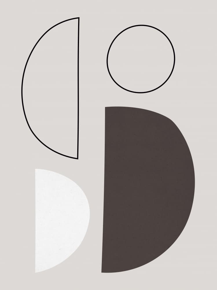 Grey Geometric Forms by Vitor Costa — canvas wall art