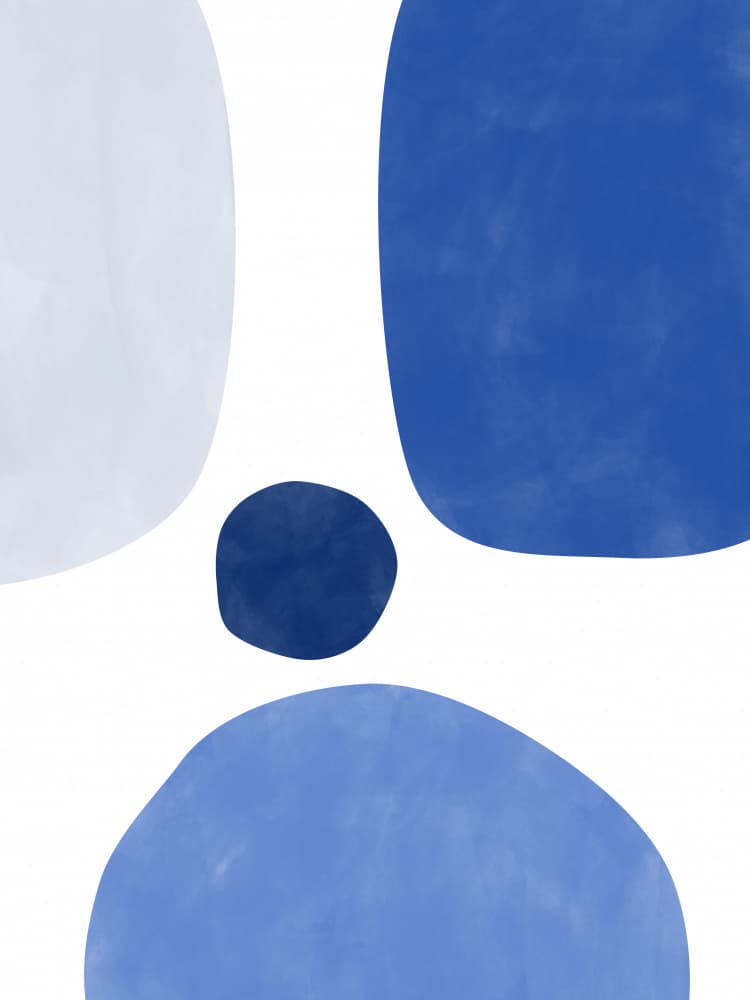 Fluid Blue Abstract Shapes by Elena Ristova — canvas wall art